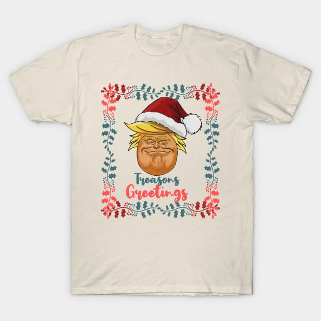 TREASONS GREETING- Treasonous Trump Santa Claus T-Shirt by IceTees